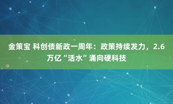 金策宝 科创债新政一周年：政策持续发力，2.6万亿“活水”涌向硬科技